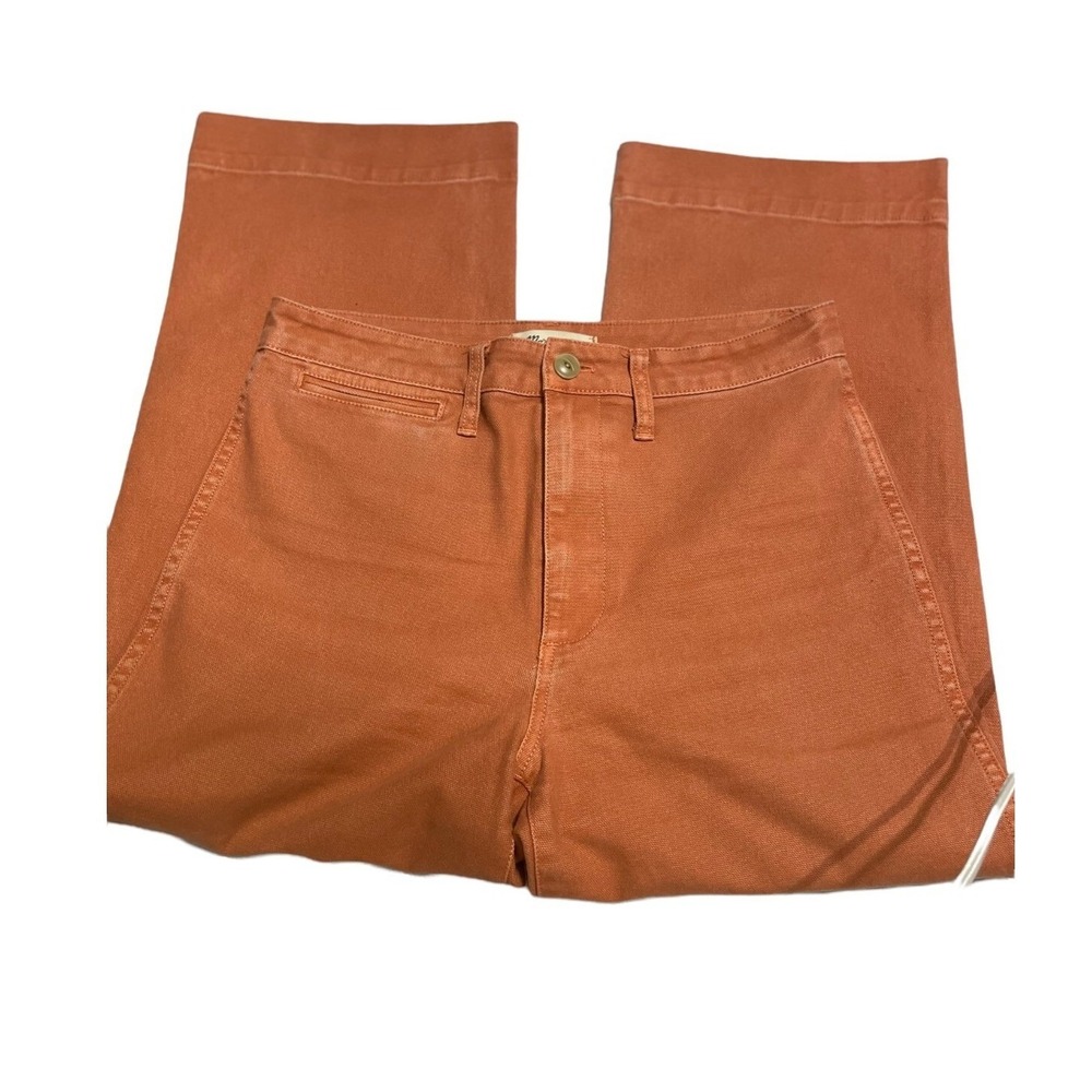Madewell High-Rise Wide-Leg Utility Canvas Pants Terracotta Orange Women 28